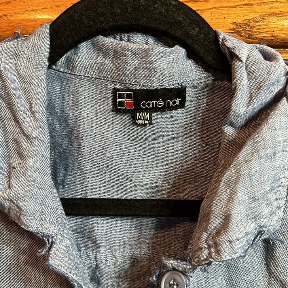 Carre Noir Linen Button Front Shirt - Picture 3 of 7